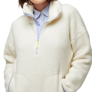 J Crew Polartec Ivory Half Zip Fleece